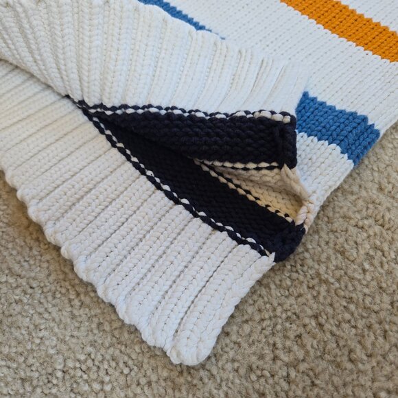 NWOT L.L. Bean Signature Striped Chunky Knit Fisherman's Sweater XS - Picture 4 of 6